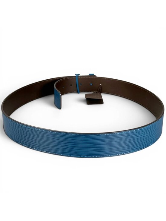 Louis Vuitton Ceinture LV Initial 40 Epi Leather Belt Blue Brown